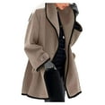 thumbnail image 2 of HWRETIE Fashion Women Warm Faux Coat Cardigan Winter Solid Long Sleeve Outerwear Stylish Casual Jacket, 2 of 4