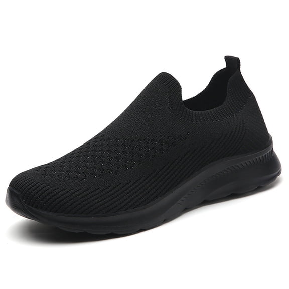 Mepaouo Womens Slip on Walking Shoes Comfort Lightweight Mesh Casual Tennis Running Sneakers Black Size 7.5