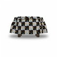 thumbnail image 4 of Colorful Ottoman Cover, Checkered Dotted Tile, 2 Piece Slipcover Set with Ruffle Skirt for Square Round Cube Footstool Decorative Home Accent, Standard Size, Multicolor, by Ambesonne, 4 of 5