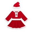 thumbnail image 3 of DPOIS Little Unisex Kids Santa Outfits Costume Tops Pants Hats Sets Christmas Dress Up, 3 of 7