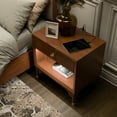 thumbnail image 3 of Modern Contemporary 4pc Bedroom Set Walnut Color Queen Size Bed Dresser Mirror Nightstand Platform Bedframe, 3 of 8