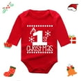 thumbnail image 5 of My First Baby Christmas Pajamas Boys Long Sleeve Cartoon Letter Print Romper Bodysuit Fall Clothes,Christmas Onesie Baby(Size:9-12 Months), 5 of 5