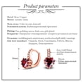 thumbnail image 4 of Uloveido Rose Gold Plated Red Cubic Zriconia Crystal Love Heart Earrings Birthstone HE515, 4 of 6