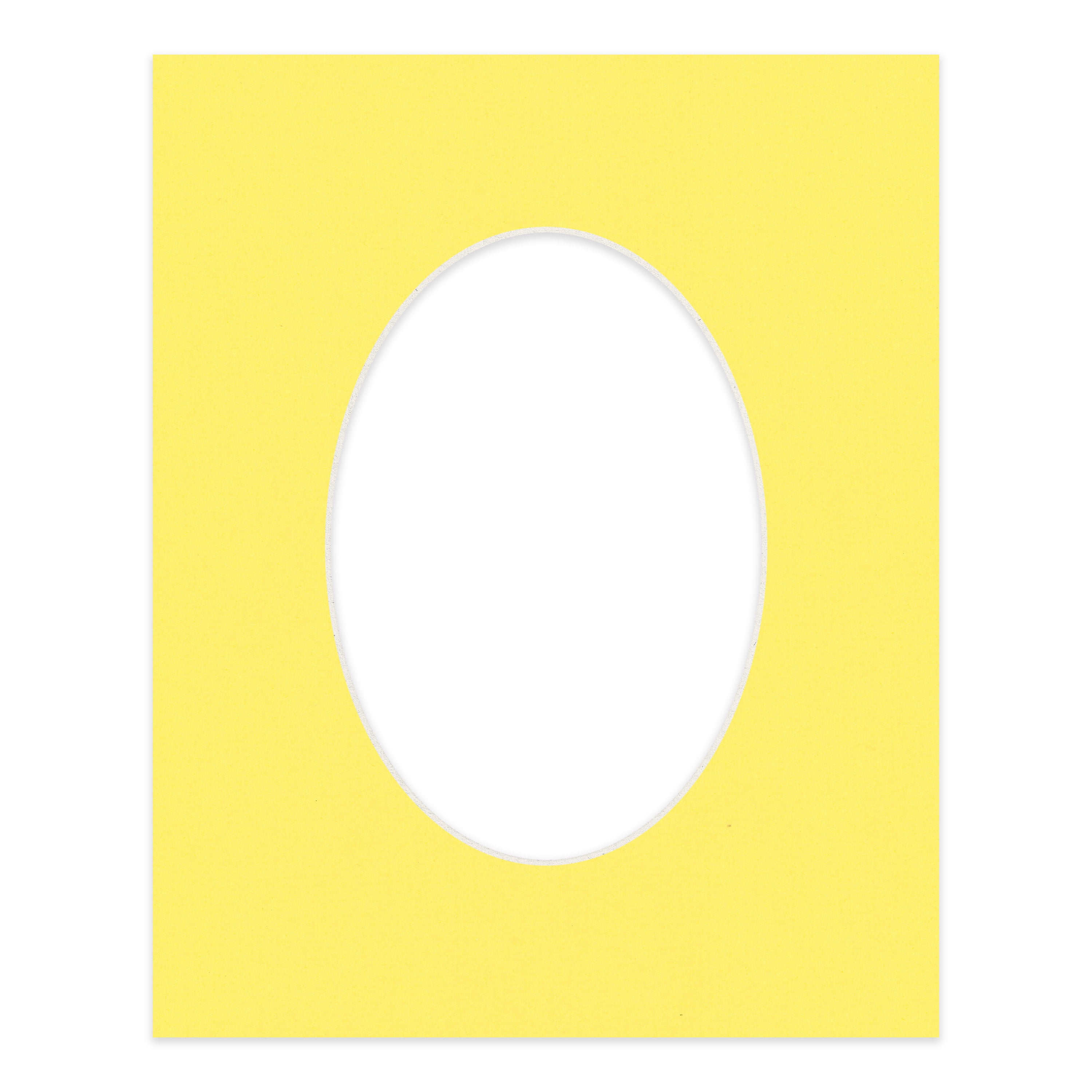 Yellow Picture Frame Mat for 18x24 Frames - Oval Opening for 15x22 Photos - 1 Mat