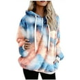thumbnail image 4 of fartey Sherpa Sweatshirt for Women Print Fleece Quarter Zip Pullover Hoodies Long Sleeve Fuzzy Tie Dye Hooded Sweatshirt with Pockets, 4 of 6