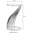 thumbnail image 3 of Homebeez Round Side Table,Small End Table,Coffee Table with Metal Frame,Night Stands for Bedrooms,Black, 3 of 7