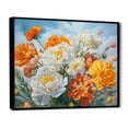 thumbnail image 2 of Designart "Marigold Serenity In Subdued Yellow" Flowers Floater Framed Wall Art Living Room, 2 of 5