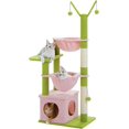 thumbnail image 1 of Flower Cat Tree with Large Metal Frame Hammock [.”=cm] Pink Cat Tower with Sisal Scratching Posts for Small Indoor Cats Cat Condo with Pink Top Perch for Kittens Fluffy Ball Pink, 1 of 6