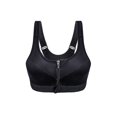 thumbnail image 6 of PULLIMORE Womens Padded Racerback Sports Yoga Bras Front Zipper Seamless High Impact Workout Fitness Bra Tank Top Underwear Size S-XL (Black), 6 of 9