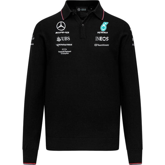 Mercedes AMG Petronas F1 Team Knitted Long Sleeve Polo