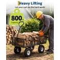 thumbnail image 6 of Outdoor Utility Cart, 800 lbs Heavy-Duty, 10" Pneumatic All-Terrain Tires, Lawn and Garden Cart with Removable Mesh Panels, 6 of 10