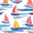 Pink Hand Drawn Sailboats, variant on Yayeee 100% Cotton Hand Towels for Bathroom 16" x 28" Soft Absorbent Kitchen Towel, Dark Blue Hand Drawn Sailboats