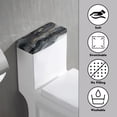 thumbnail image 3 of Renewold Toilet Tank Lid Cover with Balck and Grey Marble Prints, Bathroom Decor Accessories, Stretchy Stains Resistant Toilet Top Cover Fit for Most Toilets Tanks, 3 of 6
