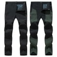 thumbnail image 4 of Fengqque Men's Plush Thick Assault Winter Pants Fleece Lined Ski Snow Pants Water Resistant Zip Pockets Outdoor Pants Army Green 8(L), 4 of 5
