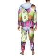 thumbnail image 5 of Kll Colorful Easter Eggs Sleepwear Mens Flannel Pajamas,Long Cotton Pj Set, 5 of 9