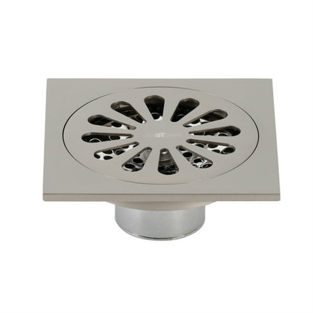 

Bathroom Shower Drains with Flange & Hair Trap - Brushed Nickel