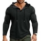 thumbnail image 1 of pstuiky camisetas de manga larga para hombre, Suéter informal de color liso para hombre, cárdigan con botones, mangas largas y capucha salir tops xxxl, 1 of 7