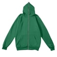 thumbnail image 6 of ZVAVZ Men's Full Zip Up Hoodies Fashion Casual Athletic Jacket Solid Color Long Sleeve Hooded Sweatshirts with Pockets Green XL, 6 of 6