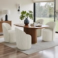thumbnail image 5 of UIXE 360° Swivel Barrel Accent Chair, Chenille Upholstered Kitchen Dining Room Chair, Makeup Vanity Side Chair for Bedroom Living Room - Light Sand, 5 of 6