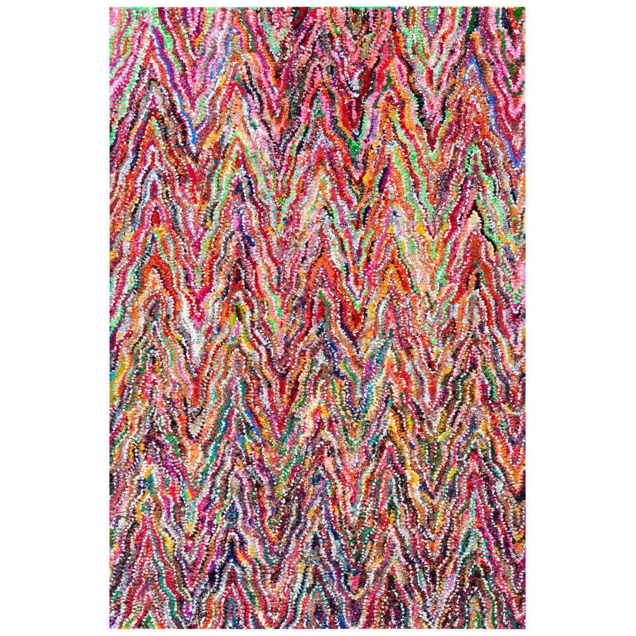 thumbnail image 6 of SAFAVIEH Nantucket Amrita Zigzag Stipes Cotton Runner Rug, Multi, 2'3" x 5', 6 of 9