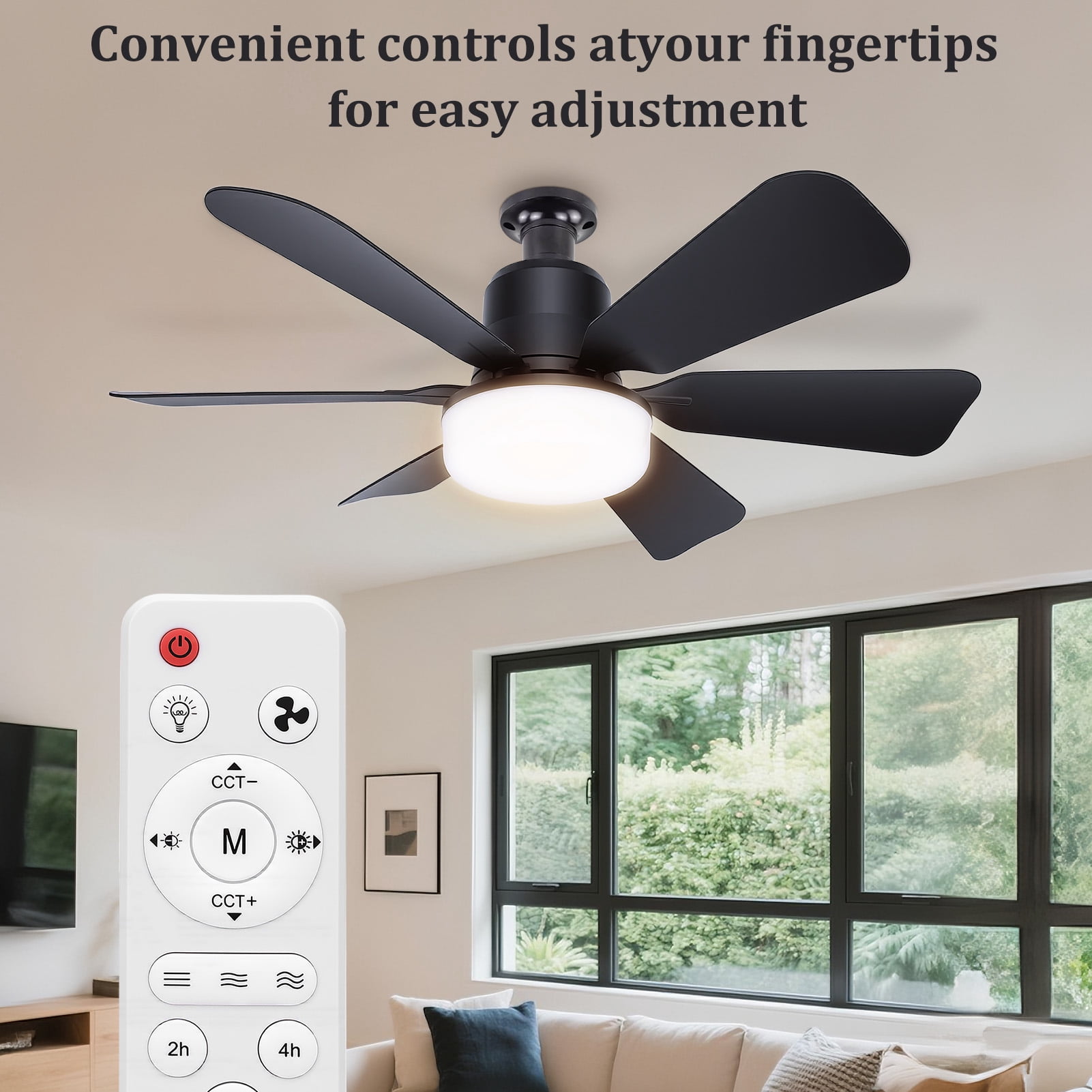 Socket Fan Light with Remote, 20.5in Small Ceiling Fan with 3-Speeds, Dimmable LED, E26/E27 Base, 6 Blades Light Socket Fan for Kitchen Bedroom
