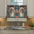 thumbnail image 2 of Yayeee Kitchen Curtains Tier Pair Light Filtering 27"x24" Rod Pocket Short Cafe Window Panel, Flowers And Cat, 2 of 7