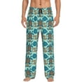 thumbnail image 2 of Goofa Turtles And Seahorses Printed Soft Pajama Pants for Men, Wide Leg Comfy Casual Lounge Yoga Pants-Small, 2 of 9