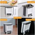 thumbnail image 3 of Poubelle de Cuisine en plastique pliable fixée au mur pour porte de placard poubelle suspendue 8L (blanco), 3 of 5