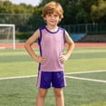 thumbnail image 4 of ITSAME Boys Athletic Outfits 2-Piece Mesh Quick-Dry Tank Top and Shorts Kids Training Sport Set Pink Size 8Y, 4 of 8