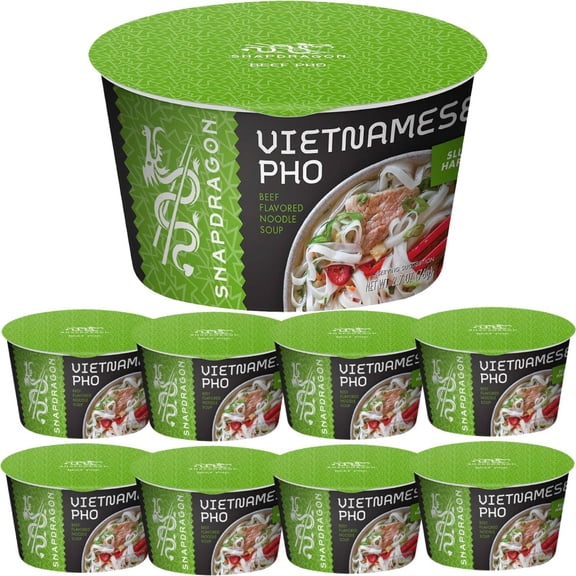 Instant Pho Noodle Bowls Bundle. Includes Nine - 2.7 Oz Vietnamese Pho Bowls in Beef Broth Soup! Our Bowls are 15% Bigger than Other Package.