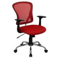 thumbnail image 1 of Mid-Back Red Mesh Swivel Task Chair with Chrome Base and Arms, 1 of 9