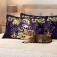 thumbnail image 3 of Halloween Outdoor Waterproof Pillow Covers, Horror Pumpkins Halloween Skull Gnomes Purple Decorative Rectangle Throw Pillowcase Sofa Cushion Sham for Patio/Couch/Chair, 20"x12" 2 Pack, 3 of 8