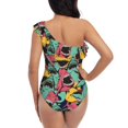 thumbnail image 5 of Haiem Angry Shark Pattern Women's One Piece Swimsuits Tummy Control One Shoulder Bathing Suits Ruffle Swimwear-XX-Large, 5 of 8