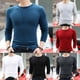 thumbnail image 3 of Mens Long Sleeve Muscle T Shirt Crew Neck Slim Blouse Activewear Tops Undershirt, 3 of 8