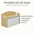 thumbnail image 4 of Evolur Playthings Storage Bench, Natural White, 4 of 7