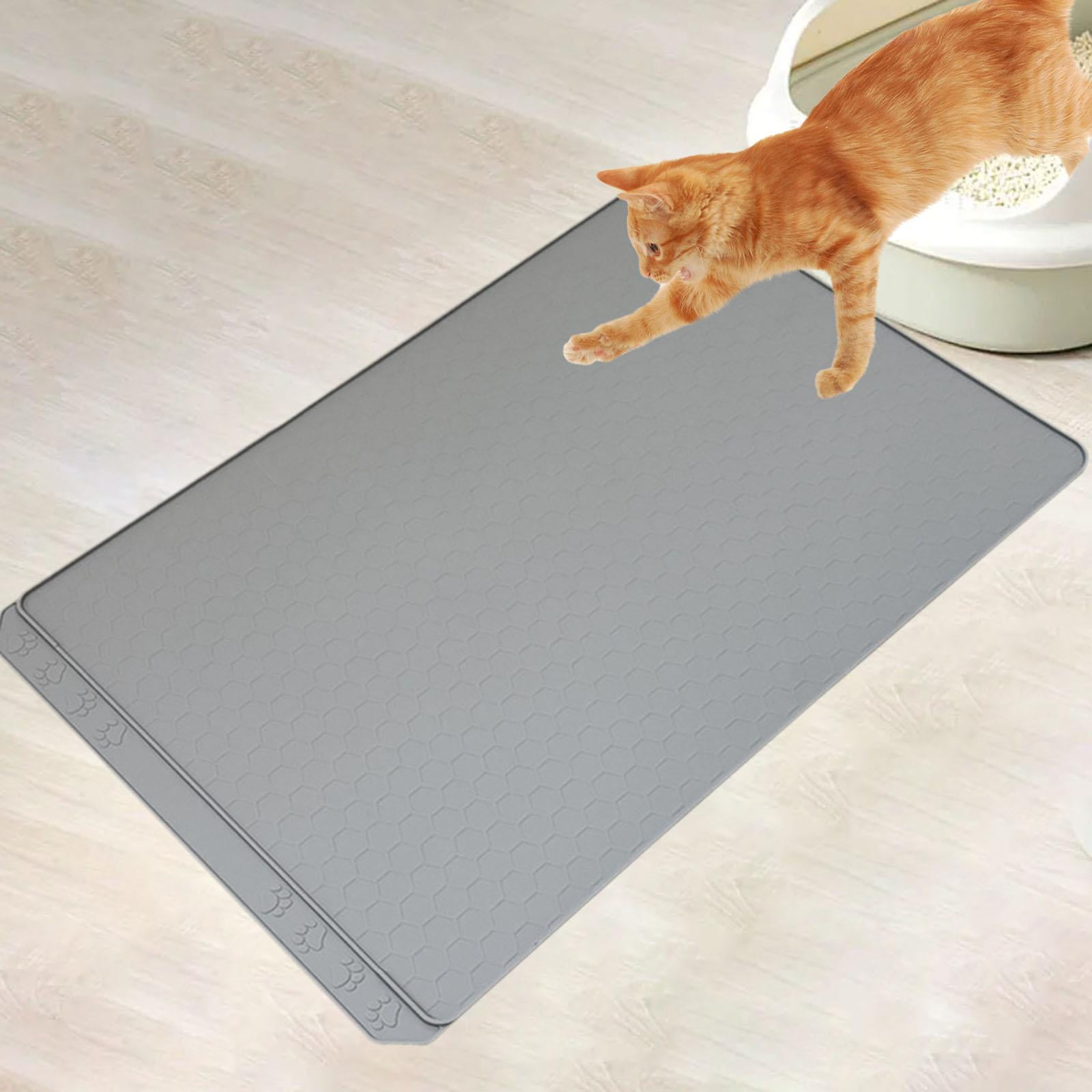 Bvdfgk Cat Litter Mat Scatter Control Multifunctional Easy to Clean Sturdy Trapping Pad gray