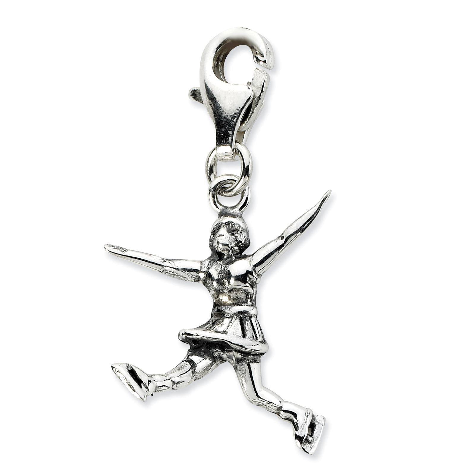 Amore La Vita Sterling Silver 3-D Antiqued Flute with Lobster Clasp Charm