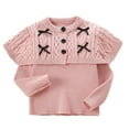 thumbnail image 2 of Suéter de cuello redondo, moderno y versátil, de punto con cuello chal y manga larga, para niñas de 3 a 9 años. Chaqueta tipo cárdigan infantil., 2 of 7