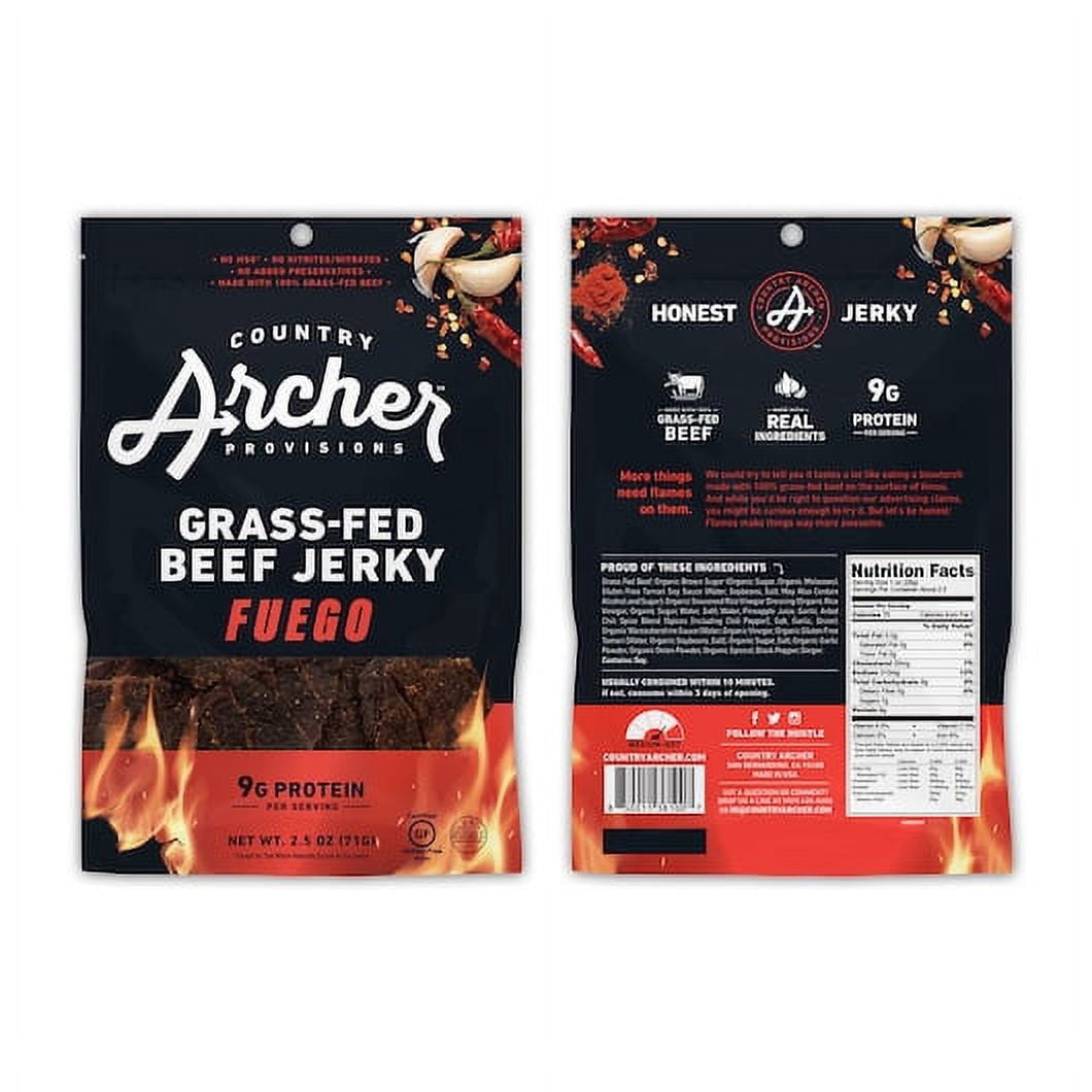 (Price/Case)Country Archer Jerky 004203 Crushed Red Peppers Beef Jerky Fuegfueg, 2.5 Ounces