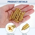 thumbnail image 2 of Uxcell Paquete de 50 Tornillos de Madera, M3.5 x 30mm Cabeza Phillips de Latón, 2 of 6
