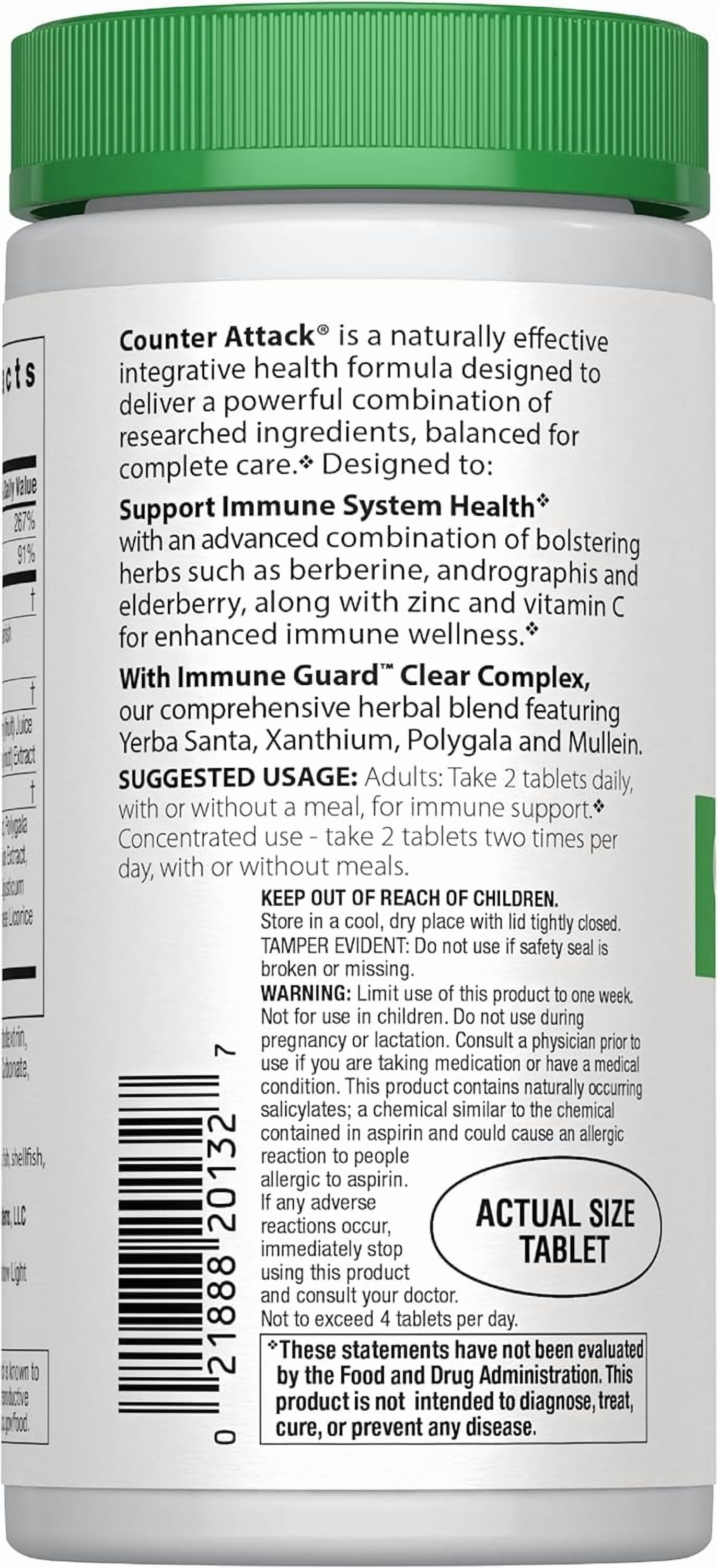 Counter Attack Immune Support Tablets | with Vitamin C and Zinc | 90 Count | by Rainbow Light
