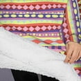 thumbnail image 3 of Oversized Wearable Blanket Hoodie,Pink Striped Geometric Pattern Sherpa Blanket Hoodie with Super Pockets,Super Warm Fuzzy Pullover for Women & Men, 3 of 6