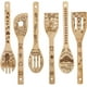 thumbnail image 1 of 6 cucharas de madera, utensilios de cocina de bambú, espátulas ranuradas talladas a mano, palabras de amistad, mejor amigo, vajilla de madera, 1 of 9