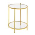 thumbnail image 3 of Convenience Concepts Table d'Appoint Ronde à 2 Niveaux Royal Crest, Verre Clair / Or, 3 of 5
