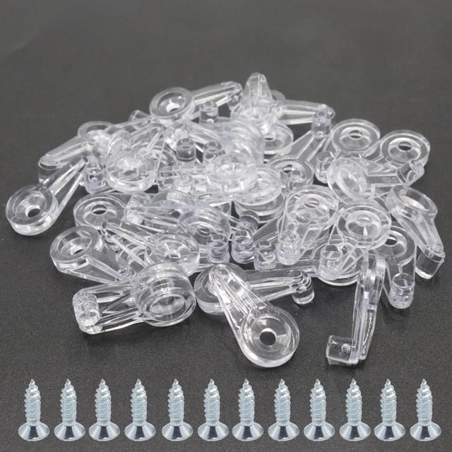 EcoNesxp Clear Glass Clip Kit for Easy Installation of Window Screen Mirrors and Frameless Glass Fixtures with Screws Plastic Mirror Mounting Hardware Universal Cabinet Door Clip Bracket 50-Pack Clea