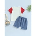 thumbnail image 4 of Bagilaanoe Baby Boy 4th of July Outfits 0-3T Infant Independence Day Clothes 2PCS Toddler Summer Short Sleeve USA Letter Print T-Shirts Tops Shorts Set, 4 of 9