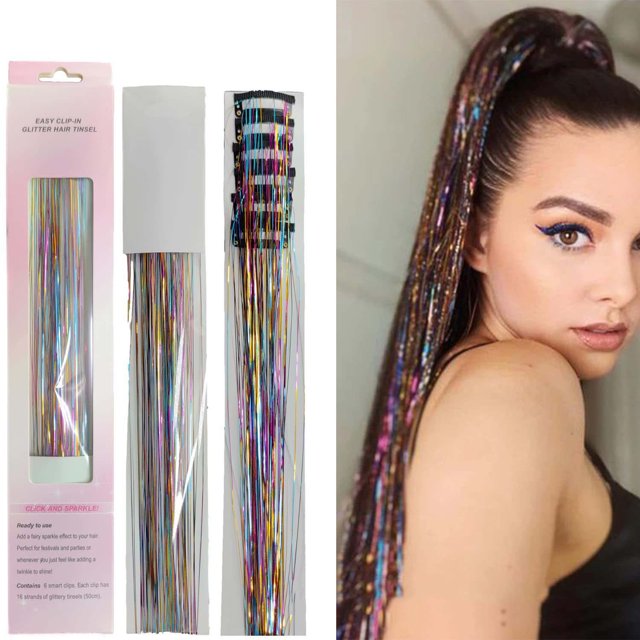 12 piezas de extensiones de cabello sin costuras, cinta dorada brillante, cabello liso de seda, peluca, simulación de cabello, cinta láser