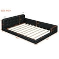 thumbnail image 6 of Generic Queen Size Upholstered Platform Bed with 2 Reading Lights, Black, 6 of 9