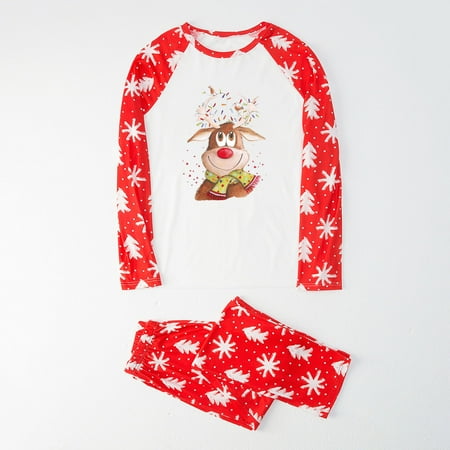 

women Christmas pajamas for family matching outfits son daughter sets soft Red Parent-child Warm Christmas Set Printed Home Wear Pajamas Two-piece Dad Set