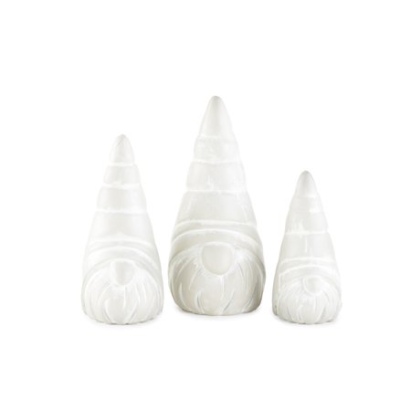 Porcelain Garden Gnomes - Outdoor Backyard Décor or Porch Accessories - Set of 3